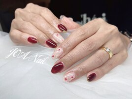 ボルドー★赤★花★秋カラー★