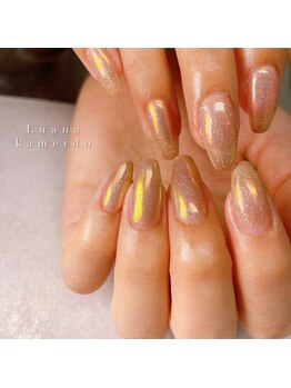 ラメベージュ×オーロラ