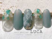 ネイルアトリエルカ(nail atelier LUCA)/W-165 ステンドグラス×大理石