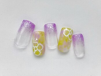 ヴィエント ネイル アイラッシュ サロン(Viento Nail Eyelash Salon)/マーブル手描フラワー初回¥6800