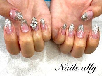 ネイルズアリー 立川店(Nails ally)/スワロフスキー×ハートビジュー