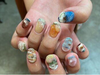 カーティシーネイルズ(curtisii NAILS)/凸凹マーブル
