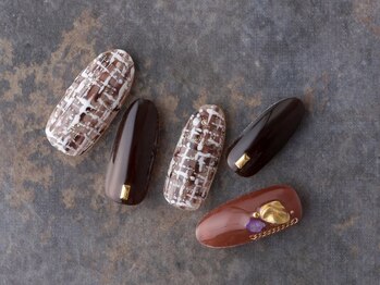 サンミーゴネイル 神戸店(Sunmego Nail)/ブラウンツイードネイル