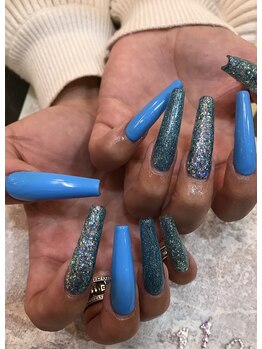 エスフィーネイルサロン ブリーユ(Esfy nailsalon Brille)/ブルー系ワンカラーネイル