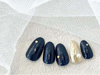 洗練カジュアルネイル/ネイビー