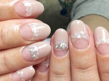 ネイルネイル 南森町店(nailnail)/シェルでシンプルかつゴージャス