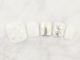 フットネイル☆シルバー×星