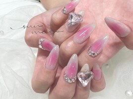 チークネイル×ハートストーン