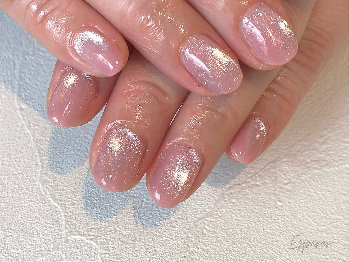サイズオーダー　ネイルチップ　くすみピンク　マグネット　夏　キラキラ　バカラ サイズオーダー ネイルチップ くすみピンク マグネット 夏 キラキラ