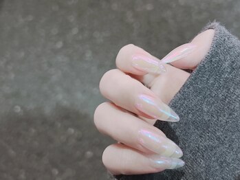 エイト アイラッシュアンドネイル 大宮店(eight)/クリア×オーロラ☆透け感ネイル