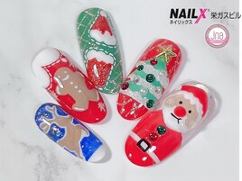 クリスマス☆手描きアートネイル