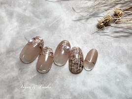キルティングネイル　ベージュ