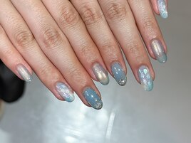 ガラスマグ×シェルネイル