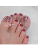 たゆ ネイル(たゆnail)/ツイードボルドーフットネイル