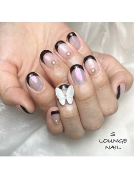 エスラウンジネイル(S LOUNGE NAIL)/ブラックフレンチ♪
