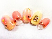 クリスタルネイル ボンベルタ橘店(CRYSTAL NAIL)/フラワー×フレンチ
