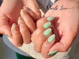 ちぐはぐ×クリアネイル×春夏