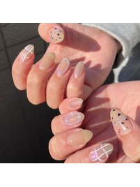 韓国♪うずらネイル♪透け感♪