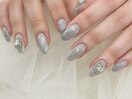 ビジューネイル/シルバーネイル