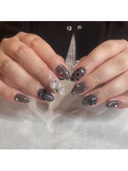 エーナイン イオンモール三川店/キラキラブラックネイル^^