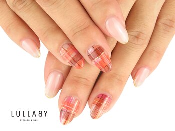 ララバイ 吉祥寺店(LULLABY)/テラコッタカラーチェックネイル