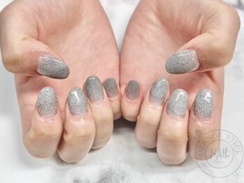 オレンジスティック/シルバーラメ☆スカルプ