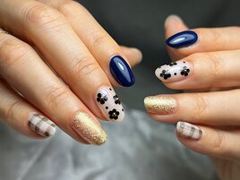 【定額】レトロ花ネイル