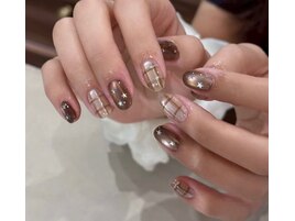 チェック柄　マグネット 秋　星