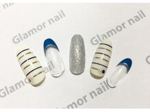 グラマーネイル(Glamor nail)/☆ワンカラー×ボーダー¥6800
