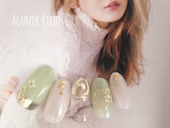 アグニークリッシェ(Agunik Riche)/【押し花ネイル】