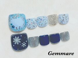 雪の結晶フットネイル
