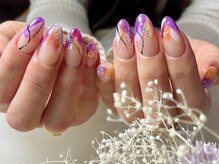 サロンドフォーエイチ(salon de 4H)/春色で♪先端マーブルニュアンス