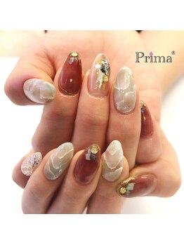 プリマ(Prima)/ニュアンス×大理石ネイル