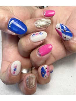 ヘアーアンドネイル ルシア(Hair&Nail Lucia)/流行りのアーガイルネイルです!