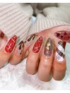 バレンタインネイル