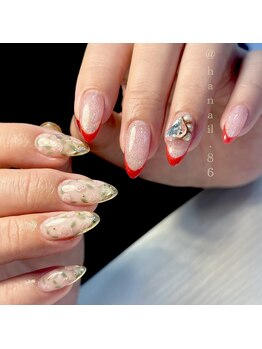 Mネイル 伏見店/haruka nail × 非対称ネイル