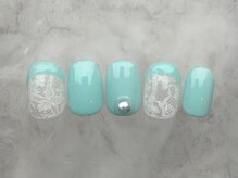 アイネイルズ 恵比寿店(I nails)/レースミントフレンチ