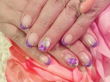 テテ ネイル(tete nail)/シックフレンチ×和柄アート！