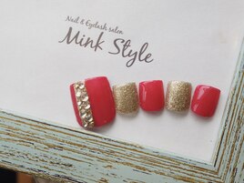 ビジューフットネイル