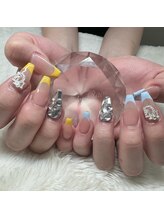 ラヴィ(Ravi)/水色×黄色フレンチ