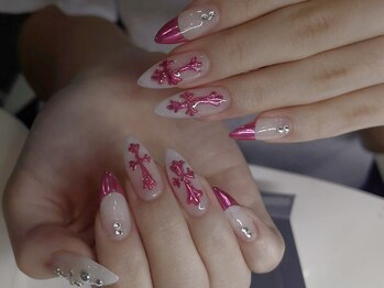 ネイルズバー 新宿店(Nails Bar)/ピンククロスネイル