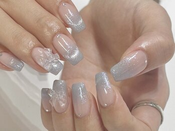 ジェミーネイル シンジュク(Jemiy nail shinjuku)/【Aoi】水色マグフレンチ¥9800