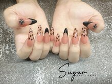 シュガービューティーネイルズ(Sugar Beauty Nails)/スカルプヒョウ柄ネイルデザイン