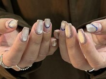 ネイルメゾン 天神店(NAIL MAISON)/マグぷっくり青ライン¥7000