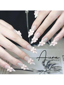 オーラネイル(Aura Nail)/ぷっくりリボンネイル