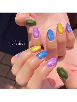 リッシュ ドゥ(RICHE deux)/カラフルビー玉ネイル