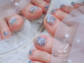 フラッシュ×宝石ネイル