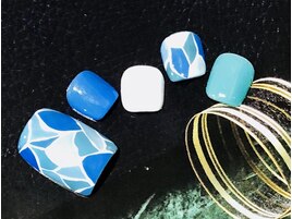 タイル風×ブルー