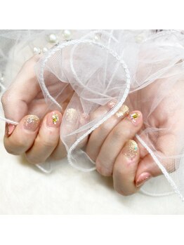 はあとねいる 宇都宮御幸ヶ原店/サーモンピンクストーンネイル