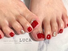 ネイルアトリエルカ(nail atelier LUCA)/M-876 ボルドービジューネイル